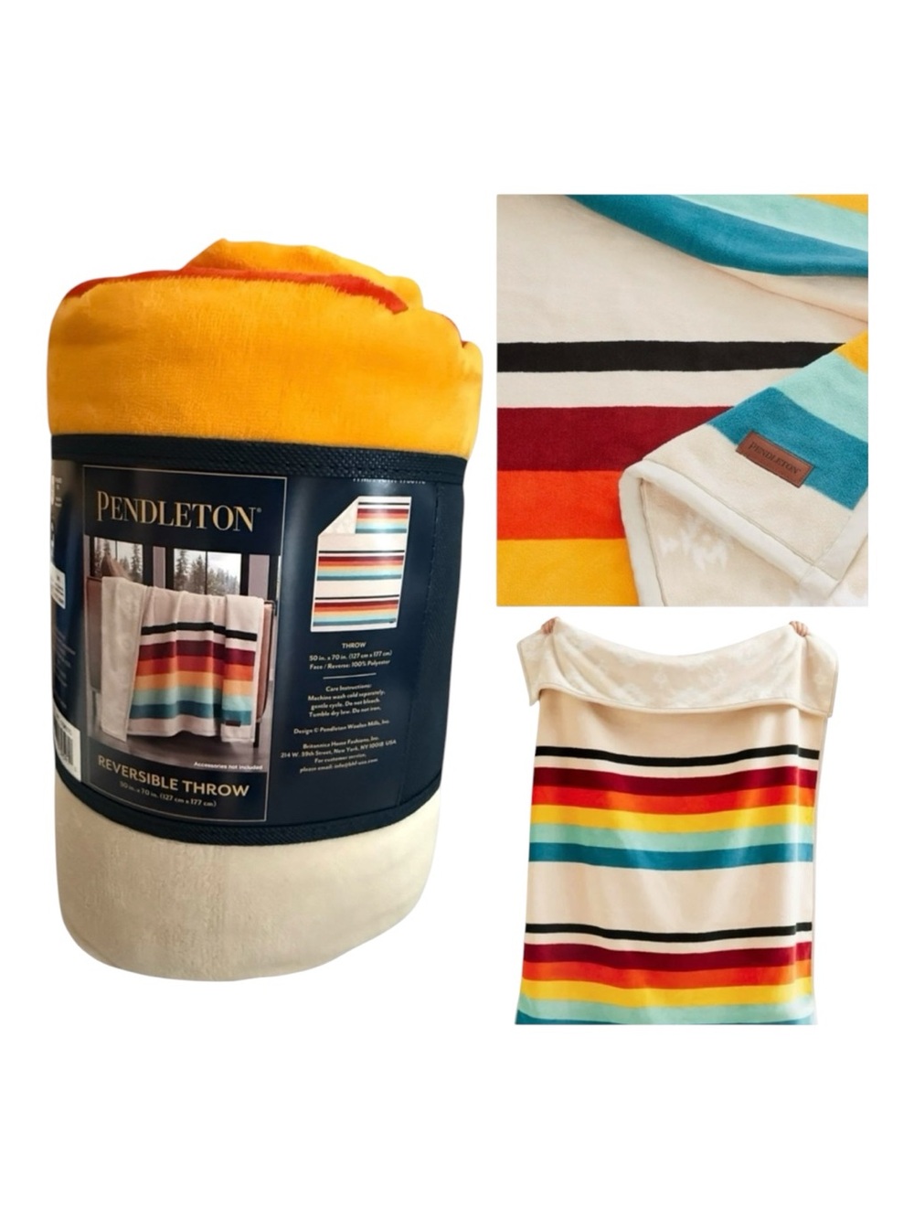 Pendleton Reversible Plush Throw Blanket
